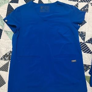 Figs royal blue scrub top